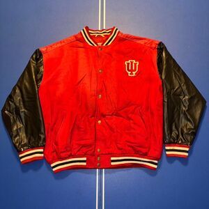 Vintage IU Varsity Jacket with Cotton Front and a Leather Back and Sleeves